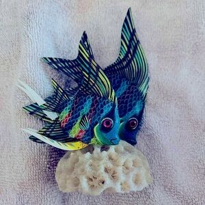 Rainbow Scalare Fish.Pair made of Wood ,Collectible by Nature Crafts